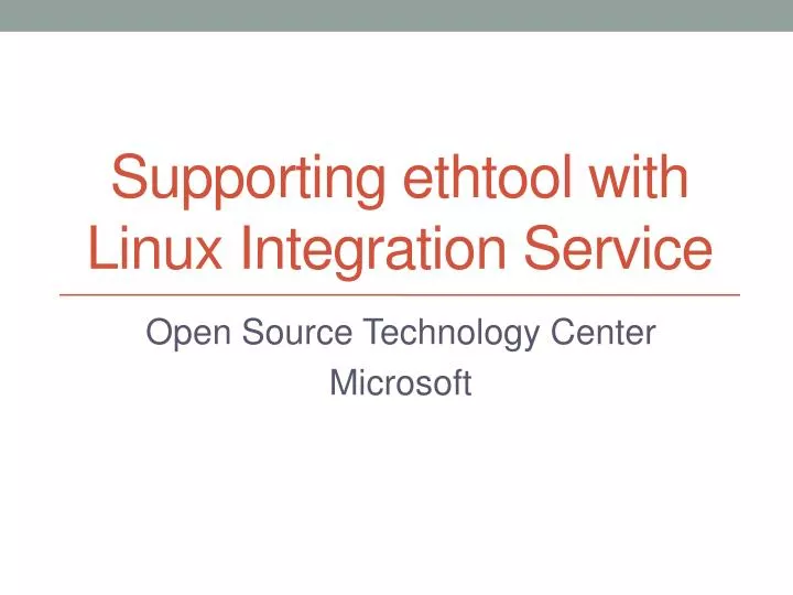 supporting ethtool with linux integration service