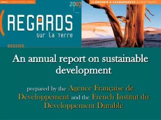 An annual report on sustainable development
