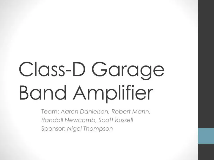 class d garage band amplifier