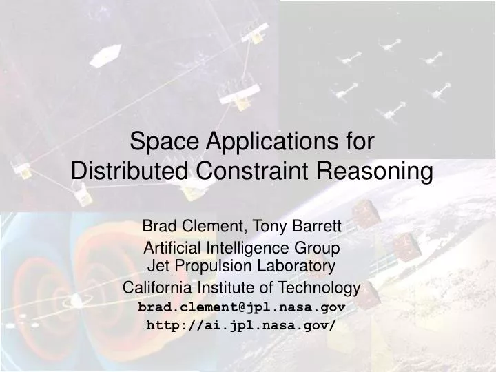 space applications for distributed constraint reasoning