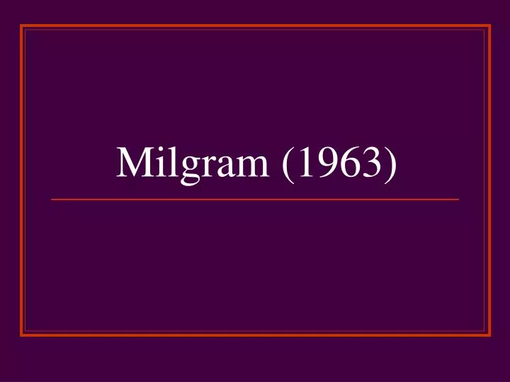 milgram 1963