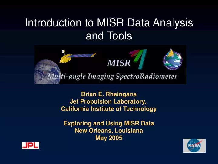 introduction to misr data analysis and tools