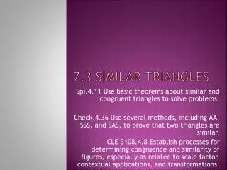 7.3 Similar Triangles