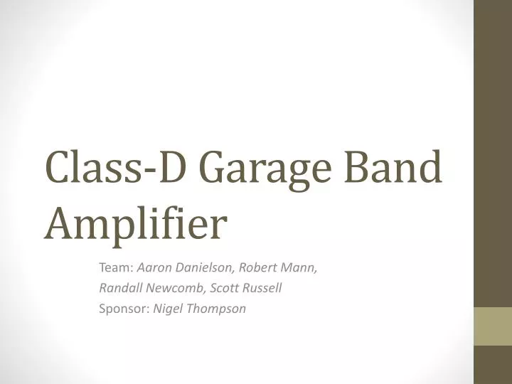 class d garage band amplifier