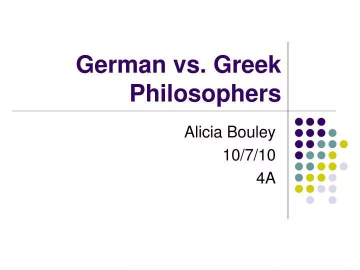 german vs greek philosophers