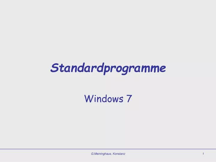 standardprogramme