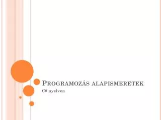 programoz s alapismeretek