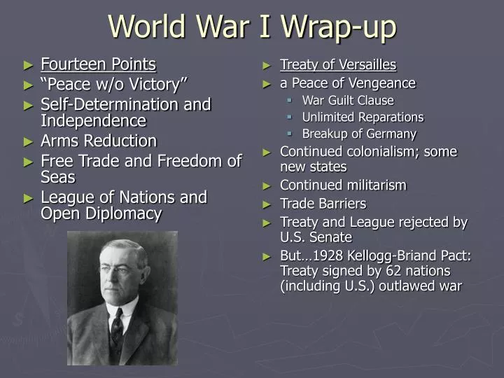 world war i wrap up