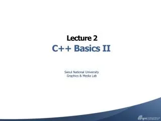 C++ Basics II