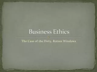 business ethics