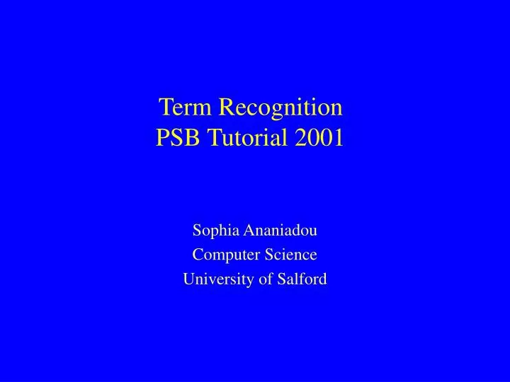 term recognition psb tutorial 2001
