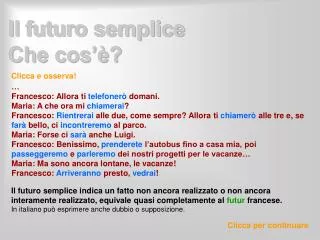 il futuro semplice che cos