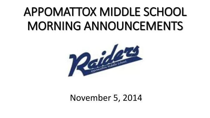 appomattox middle school morning announcements