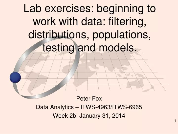 lab exercises beginning to work with data filtering distributions populations testing and models