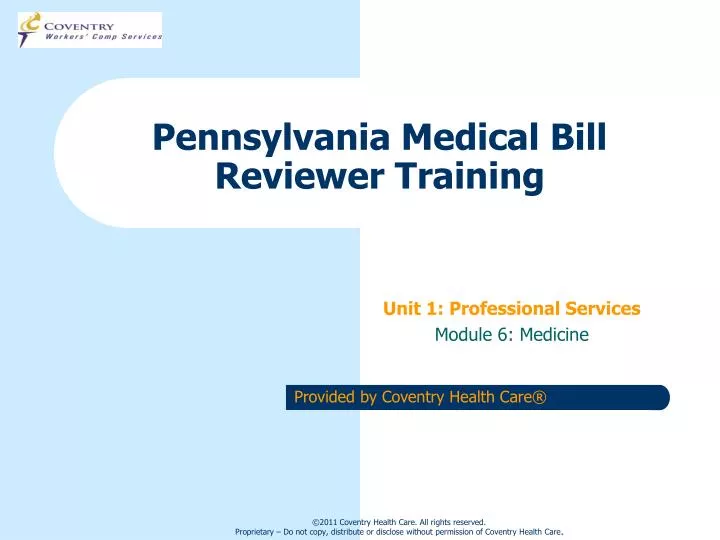 pennsylvania medical bill reviewer training