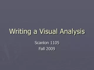 Writing a Visual Analysis