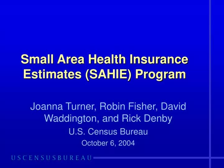 small area health insurance estimates sahie program