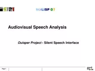 Audiovisual Speech Analysis