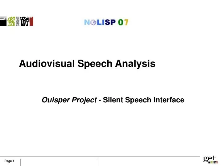 audiovisual speech analysis