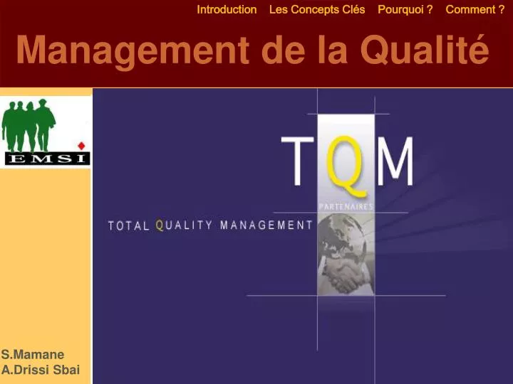 management de la qualit