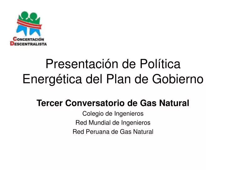 presentaci n de pol tica energ tica del plan de gobierno