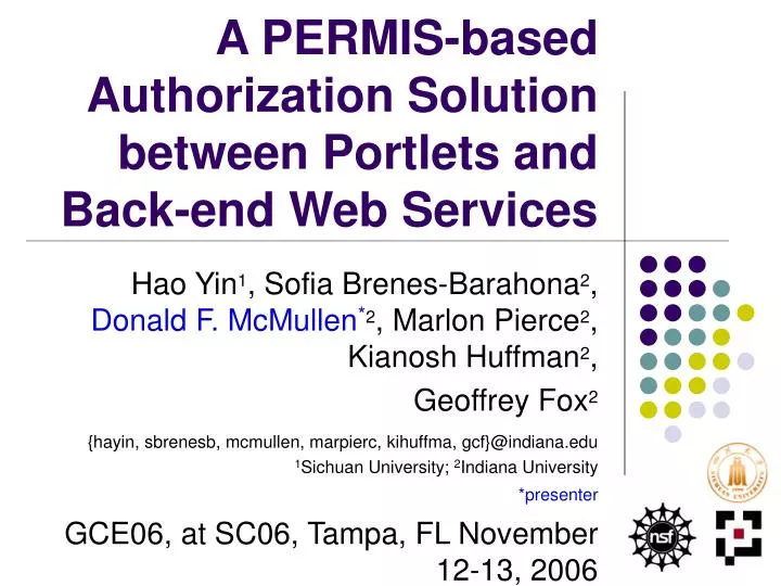a permis based authorization solution between portlets and back end web services