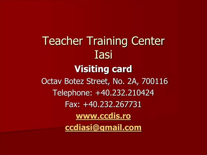 teacher training center i asi