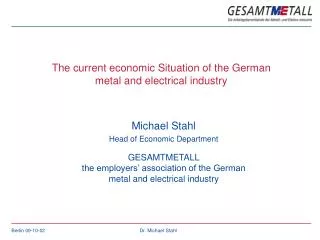 Michael Stahl Head of Economic Department