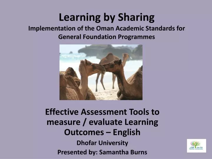 learning by sharing implementation of the oman academic standards for general foundation programmes