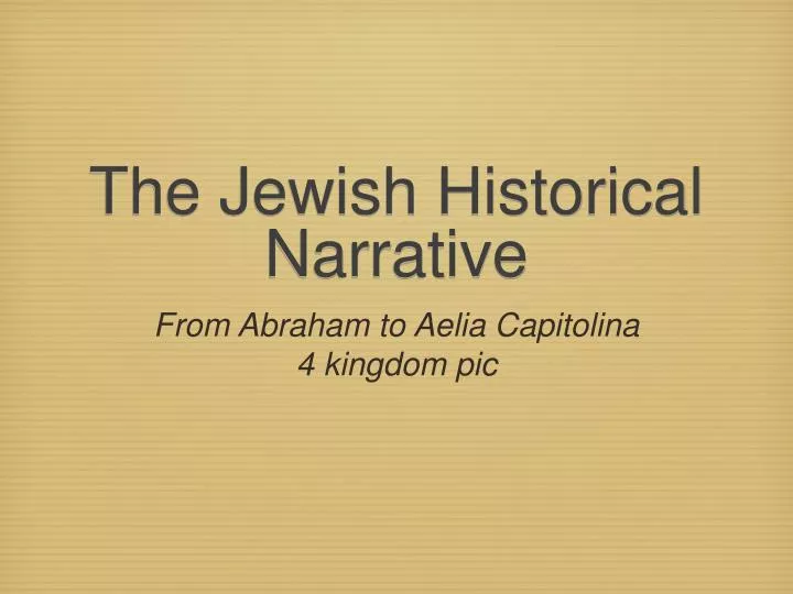 the jewish historical narrative