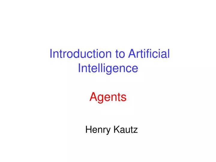 introduction to artificial intelligence agents