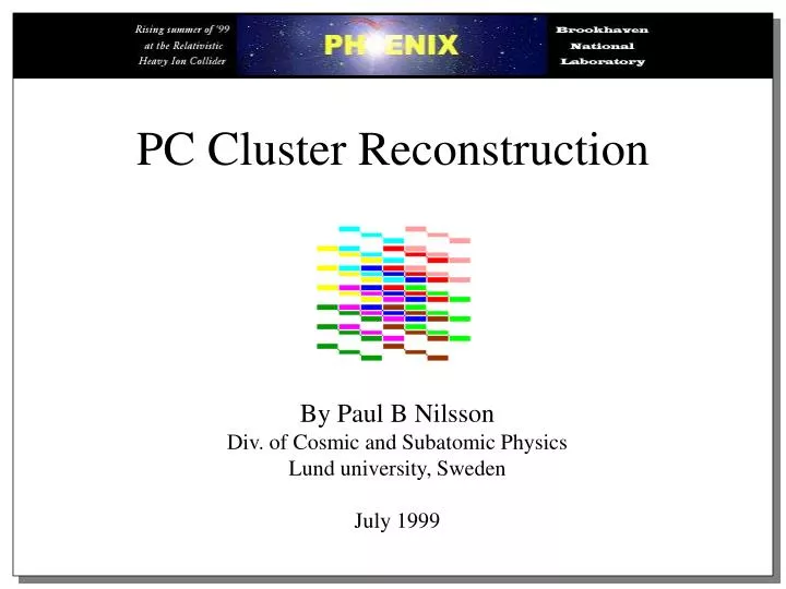 pc cluster reconstruction