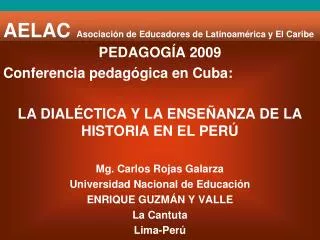 AELAC Asociación de Educadores de Latinoamérica y El Caribe