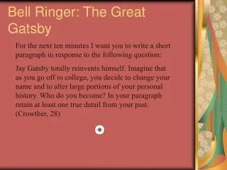 Bell Ringer: The Great Gatsby