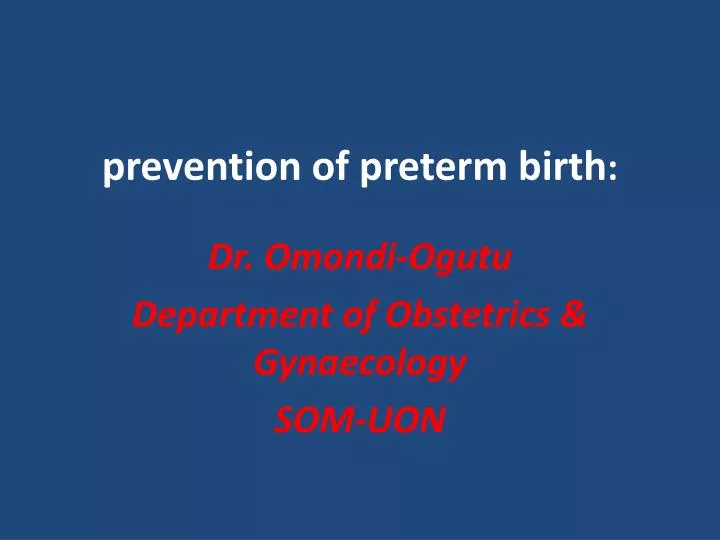 prevention of preterm birth