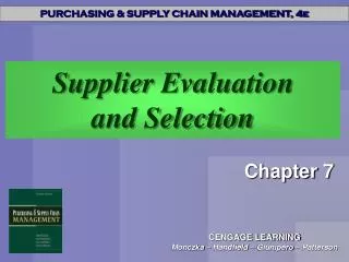 Supplier Evaluation and Selection