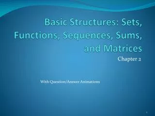 basic structures sets functions sequences sums and matrices