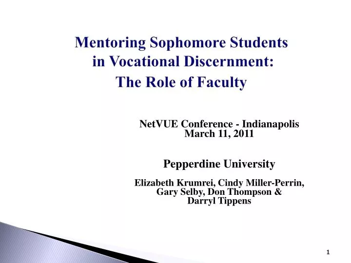 mentoring sophomore students in vocational discernment the role of faculty