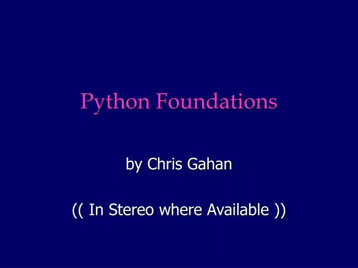 python foundations
