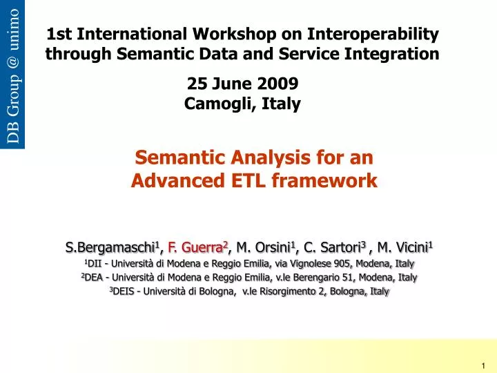 semantic analysis for an advanced etl framework