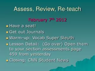 Assess, Review, Re-teach