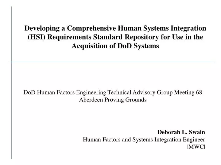 deborah l swain human factors and systems integration engineer mwc