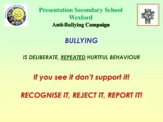 Presentation Secondary School Wexford Anti-Bullying Campaign