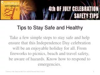 Tips to Stay Safe and Healthy