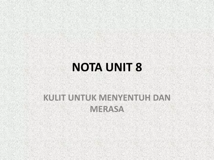 nota unit 8