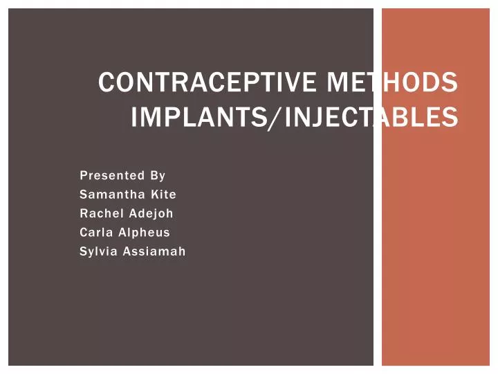 contraceptive methods implants injectables