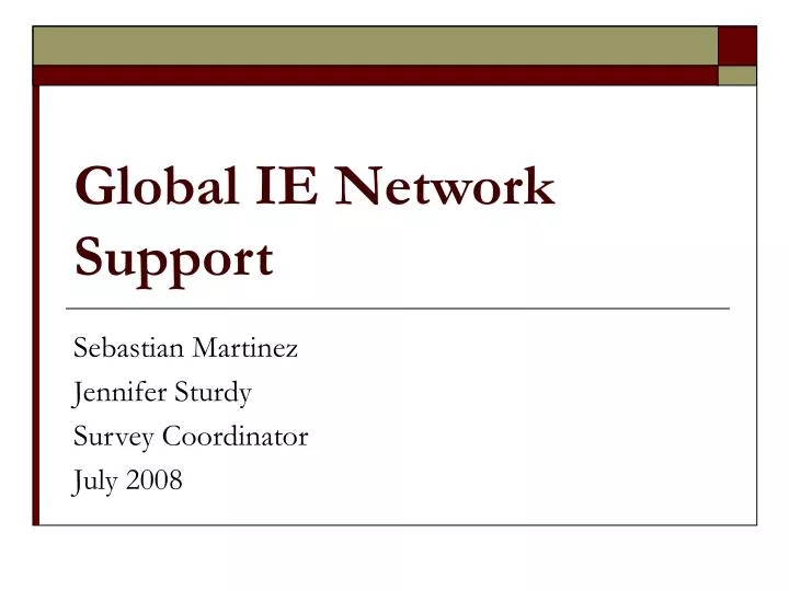 global ie network support