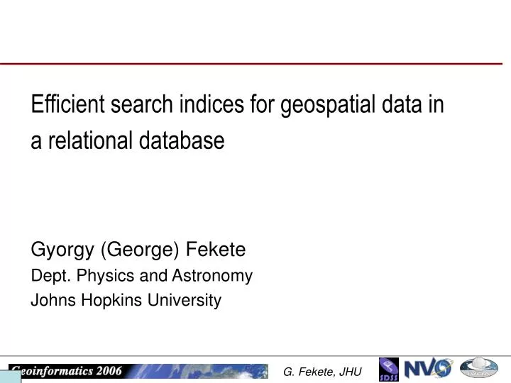 efficient search indices for geospatial data in a relational database