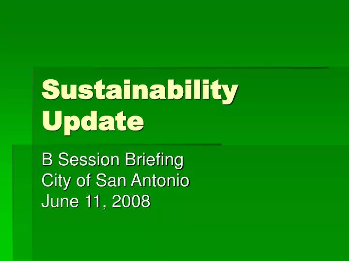 sustainability update