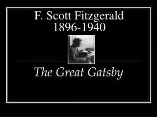f scott fitzgerald 1896 1940